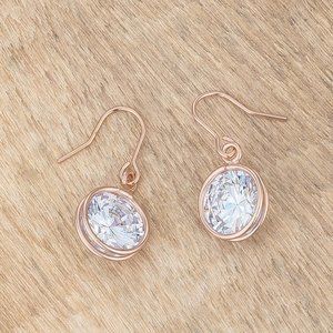 5.5 Ct Rose Gold Cubic Zirconia Drop Earrings